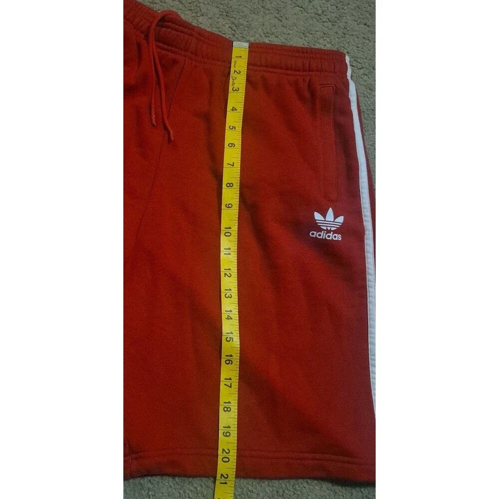 Adidas Originals 3 Stripe French Terry Red/White Shorts Men's XL